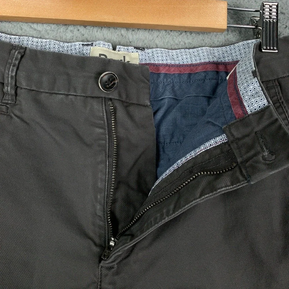 Perk Feel Good Chino Pants Mens 32 x 32 Dark Gray Flat Front Tapered Slim Fit